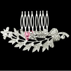 Accesoriu modern pentru decor par CA014SS Argintiu cu cristale 